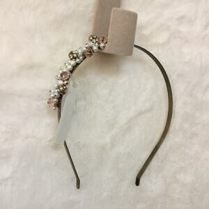 Pink & White Beaded Headband